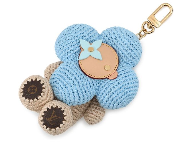 Charm de bolsa de crochê My Vivienne da Louis Vuitton Azul Bege