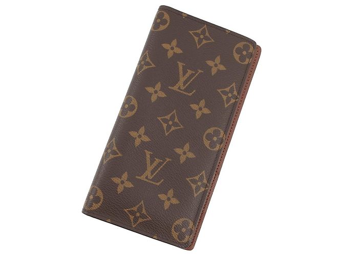 Brazza Cartera Larga Monograma Louis Vuitton Castaño