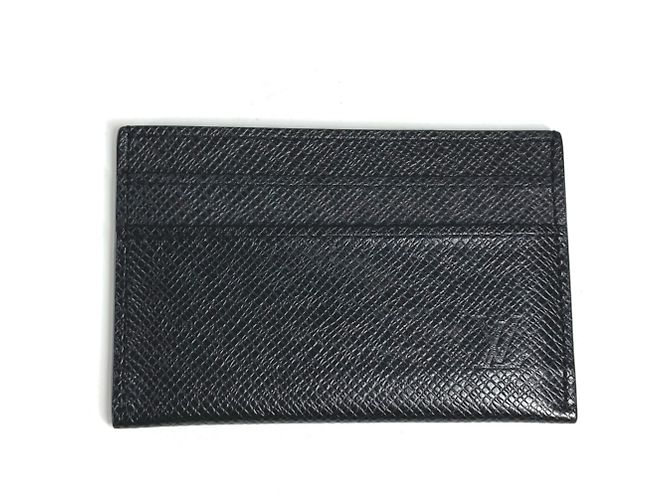 Doppeltes Visitenkartenetui Taiga Louis Vuitton Schwarz