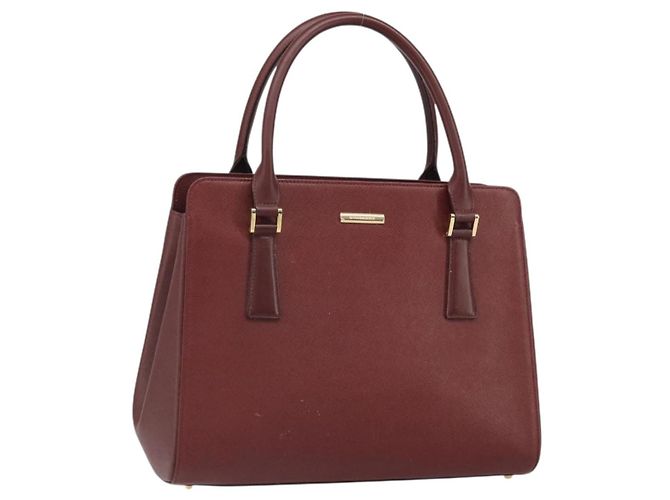 Burberry Borsa a mano in pelle rossa e oro Auth ep13169 Rosso D'oro