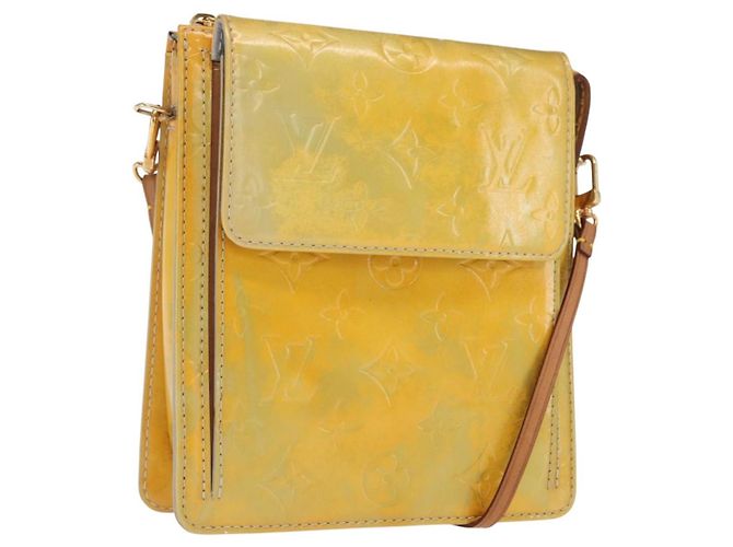 LOUIS VUITTON Monogram Vernis Motto Accessory Pouch Gris M91030 LV Auth 169985 Grey