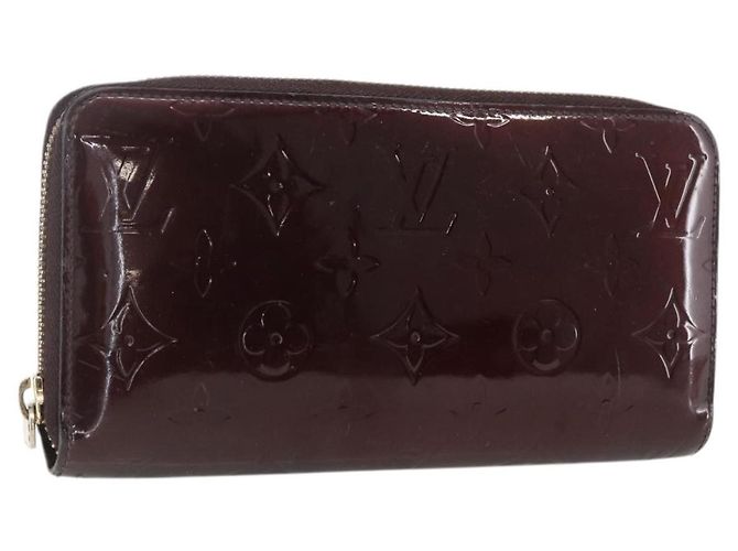LOUIS VUITTON Monogram Vernis Zippy Long Wallet Amarante M93522 LV Auth 169544 Dark red