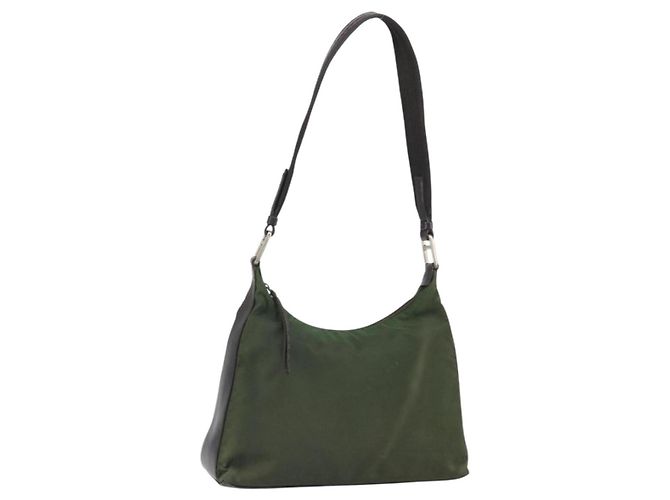 Bolsa de Ombro PRADA em Nylon Caqui Auth bs33080