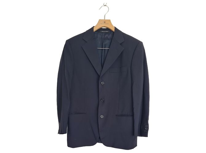 Fendi Navy Blue Wool Suit Jacket