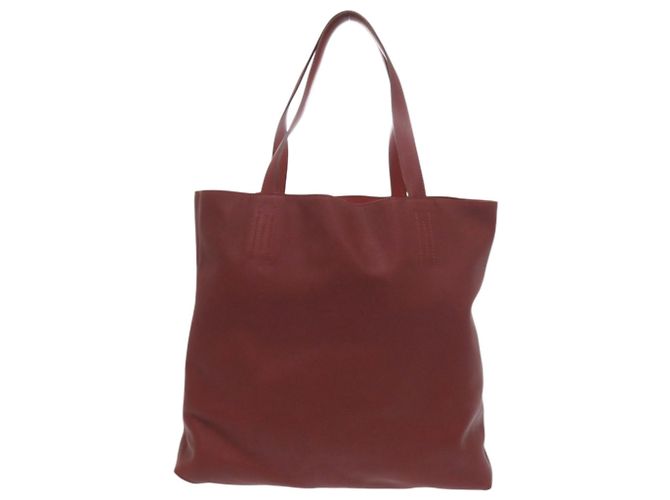 Sac tote réversible Hermès Double Sens 45 Marron Rouge