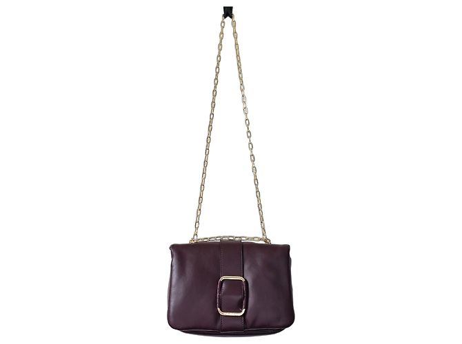 Bolso Ba&Sh S Teddy Puffed de cuero burdeos oscuro Dorado
