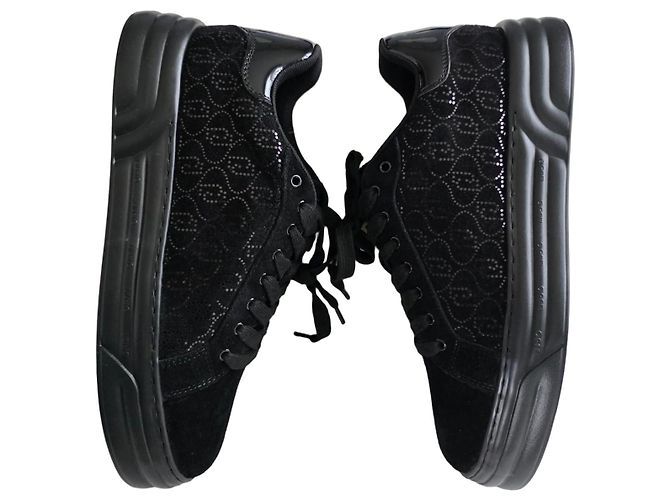 Liu.Jo Leder Sneaker Schwarz mit LJ Logo Print