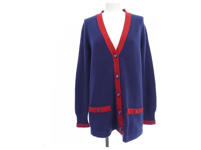 Timeless Chanel Kaschmir-Cardigan Rot Blau
