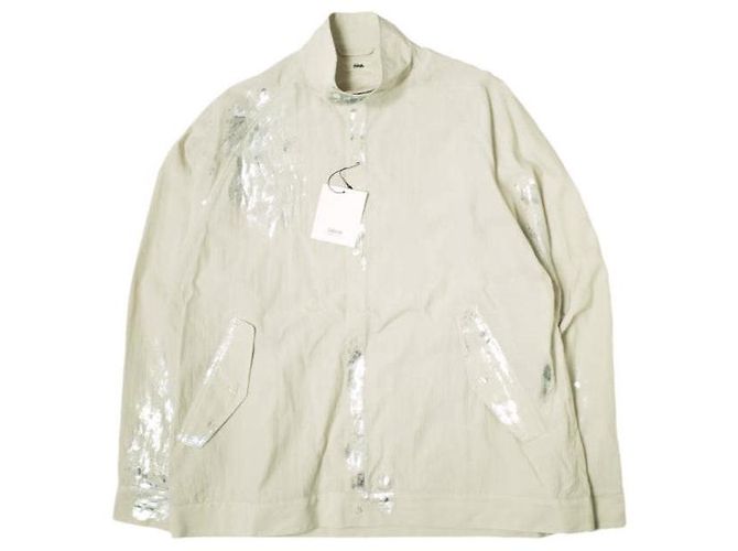Autre Marque Camisa de manga balançada pintada EMAM em rayon e nylon Bege Cru