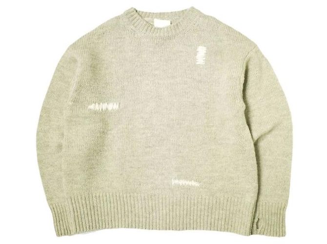 Autre Marque Wollpullover GRANNY REPAIR repariert Weiß Roh