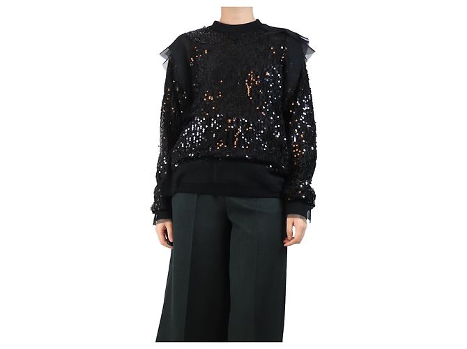Sacai Schwarze Paillettenbluse - Größe L
