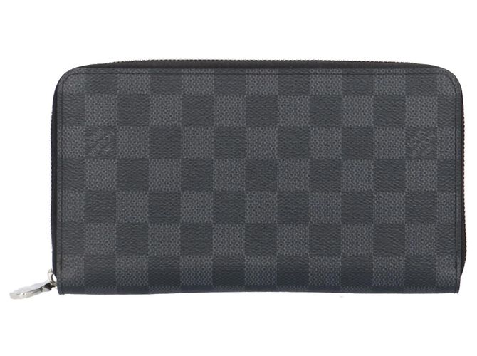 Lange Geldbörse Zippy Organizer NM Damier Graphite Louis Vuitton Braun Schwarz