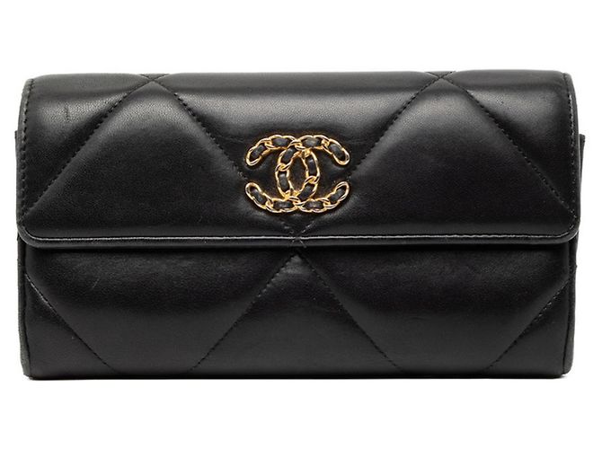 Cartera Larga con Solapa Coco Mark Chanel 19 Negro