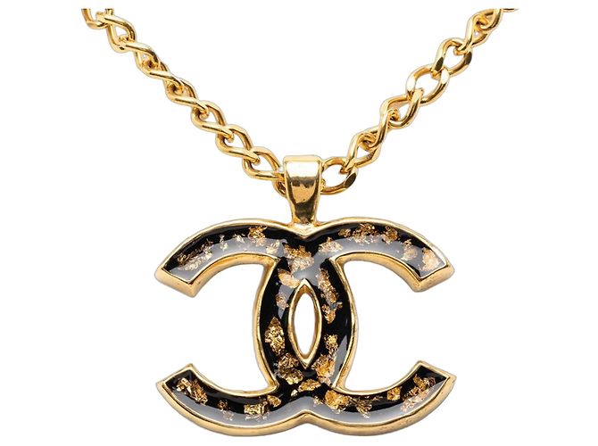 Collar Coco Mark de Chanel Negro Dorado 