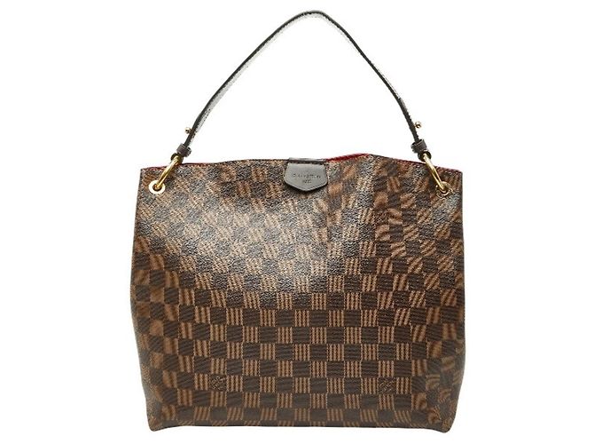 Borsa a Spalla Damier Graceful PM Louis Vuitton Marrone