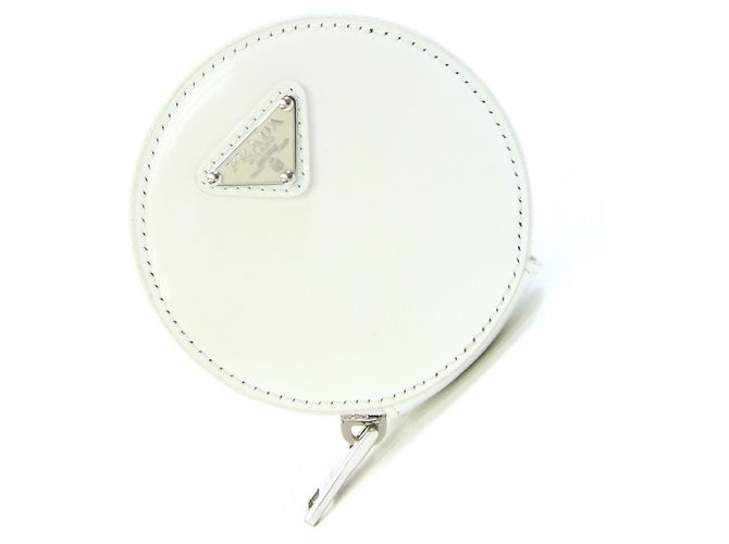 Prada Mini Geldbörse/Münzcase Silber Weiß