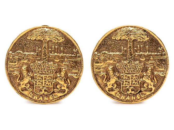 Orecchini a clip placcati in oro Chanel D'oro