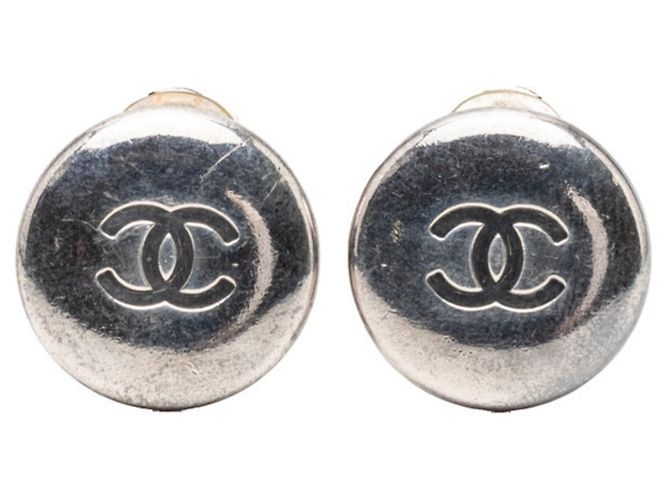 Orecchini vintage a clip Coco Mark di CHANEL Argento