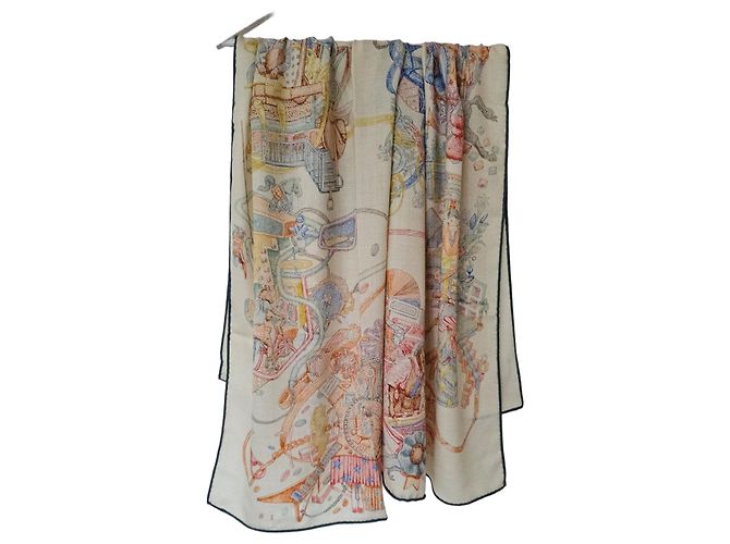Hermès Sciarpa Hermes Bianco Multicolore Seta
