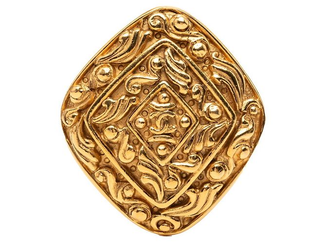 Timeless Spilla vintage placcata in oro Chanel Coco Mark D'oro