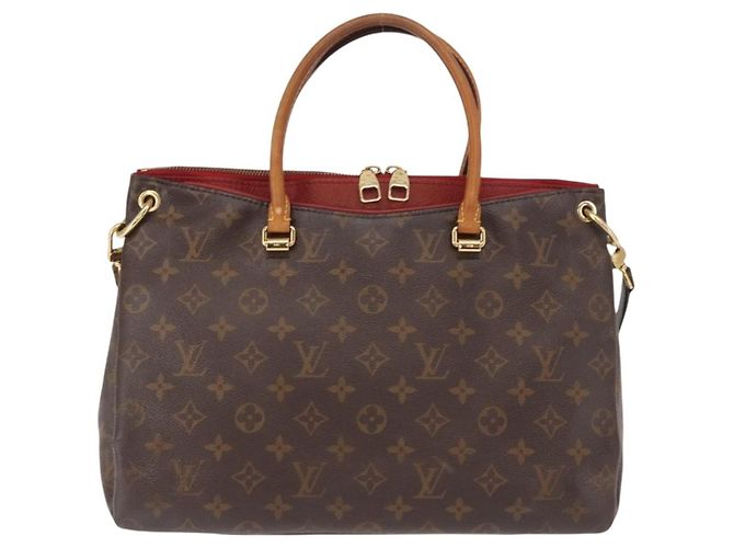 Bolsa Pallas em lona Monogram com couro BB Louis Vuitton Marrom