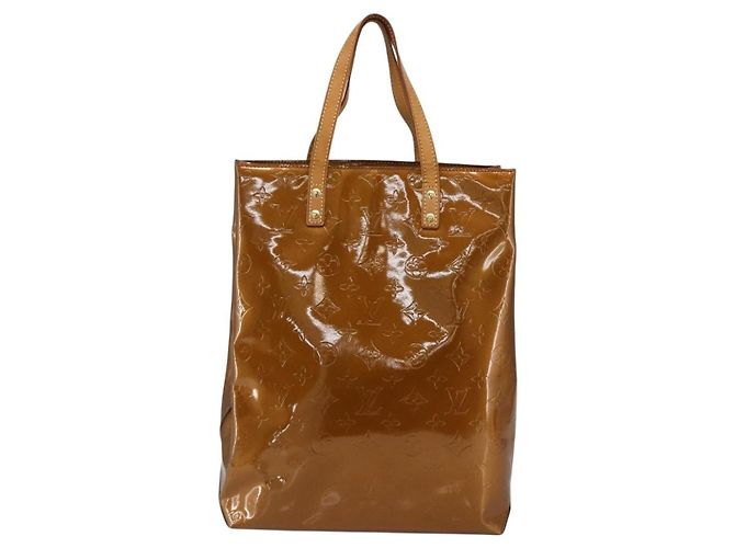Bolsa Reade Monogram Vernis MM Louis Vuitton Marrom