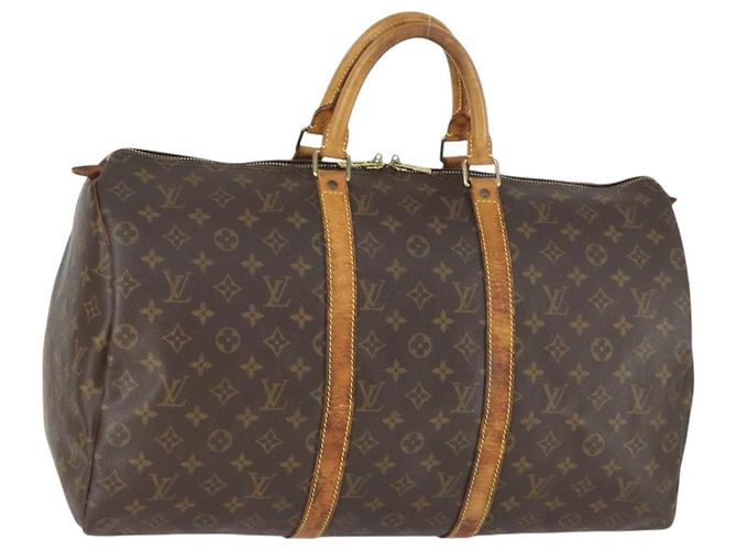 LOUIS VUITTON Bolsa Boston Monogram Keepall 50 M41426 LV Auth 168137 Monograma