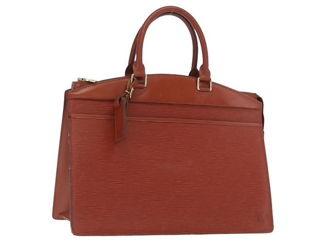LOUIS VUITTON Bolsa de Mão Epi Riviera Marrom M48183 LV Auth ep13237