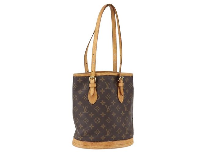 LOUIS VUITTON Bolsa de Ombro Monogram Bucket PM M42238 LV Auth 170155 Monograma