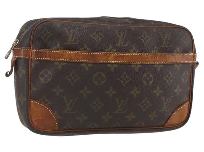 LOUIS VUITTON Monogram Compiegne 28 Clutch Bag M51845 LV Auth ka2050