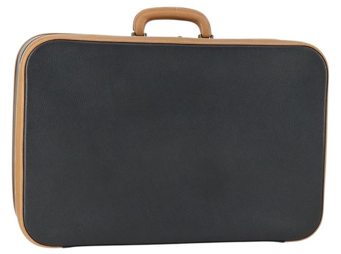 Hermès HERMES Baú de Couro Preto Auth bs33187