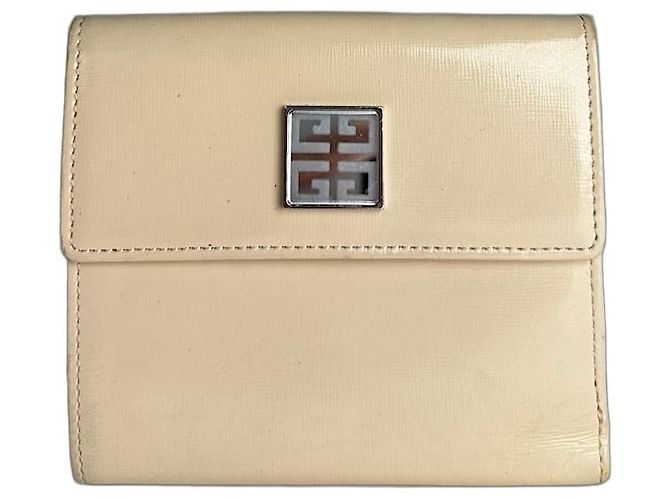 Vintage Givenchy Patent Leather Wallet Beige