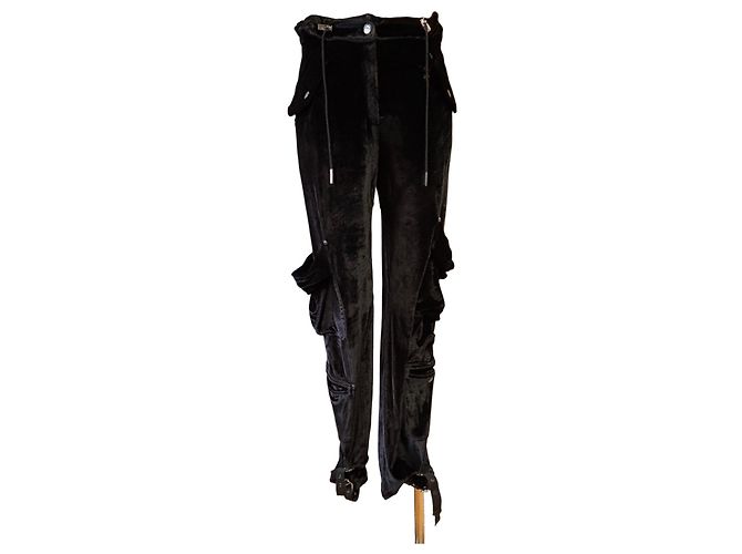 Schwarze Samt-Cargo-Hose Christian Dior