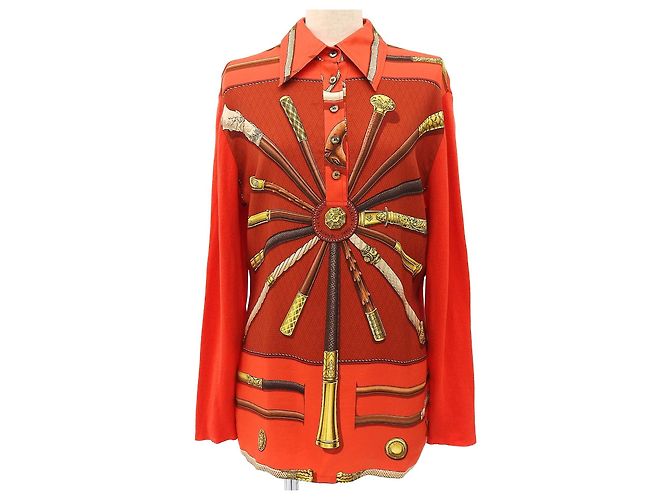 Camicia in seta Twill Reine Hermès Rosso