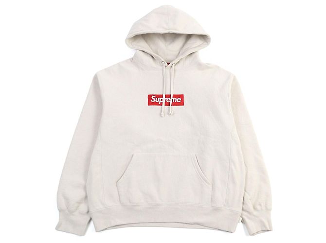Sudadera con capucha logo Box Supreme Beige Crudo