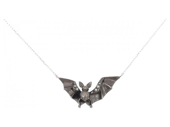 Autre Marque Collar Bat de Diamantes Au750 Negro Blanco