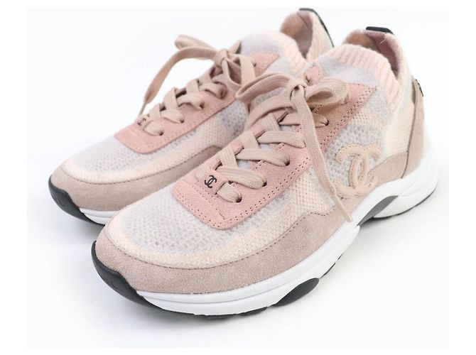 Timeless Zapatillas de punto COCO Mark de Chanel Rosa