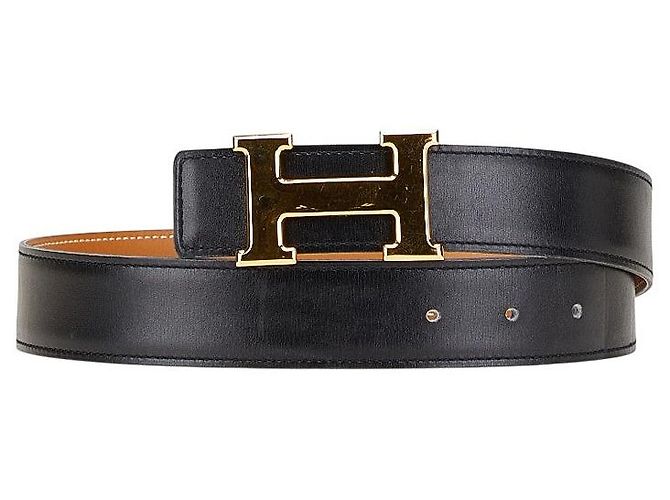 Cinturón Constance de Box Calf de Hermès Negro