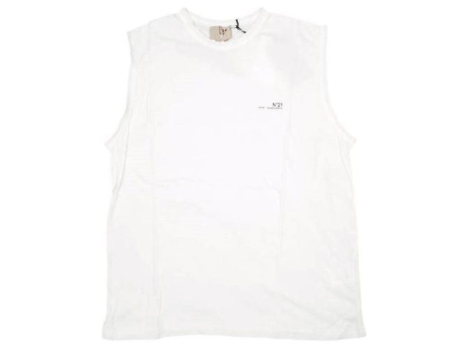 Autre Marque Top sin mangas de algodón N21 Blanco