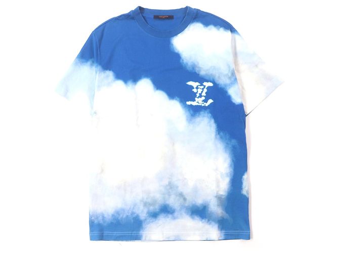 Camiseta de algodão com estampa de nuvem Louis Vuitton Azul