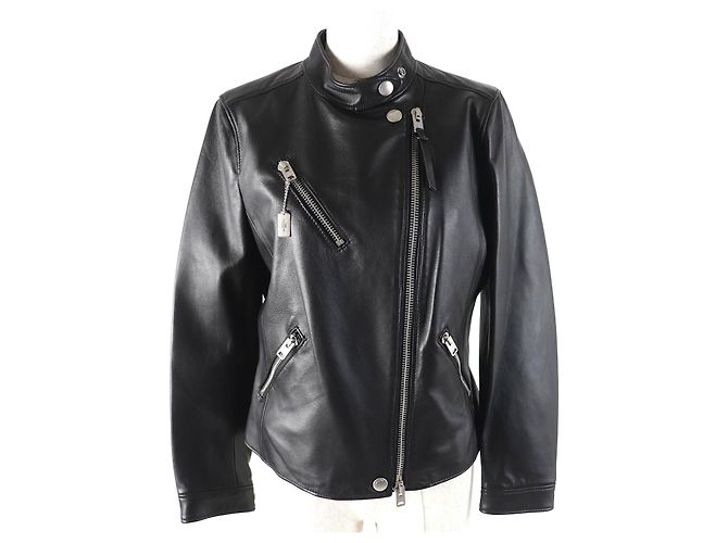 Coach Uptown Racer Jacket Sheep Leather Jacket Black