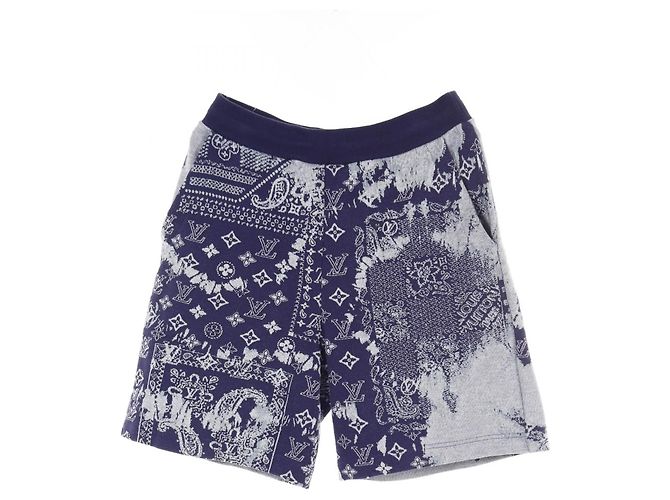 Pantaloni in cotone Monogram Louis Vuitton Blu