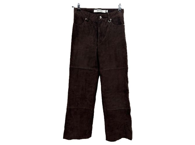 Autre Marque Calça de camurça marrom