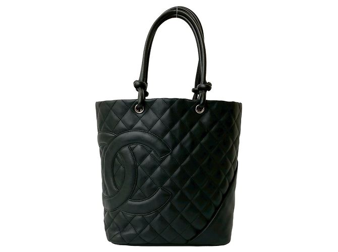 Bolsa de couro com logo Coco da linha Cambon da Chanel Preto