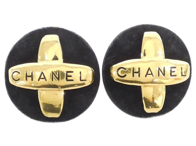 Orecchini a clip Chanel neri e dorati Nero D'oro