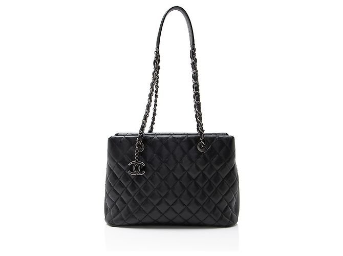 Gabrielle Bolsa de compras pequena cidade em couro caviar Chanel Preto