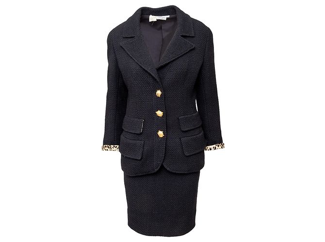 Valentino Garavani Boutique Wool Set with Turtle Buttons - '90s Black