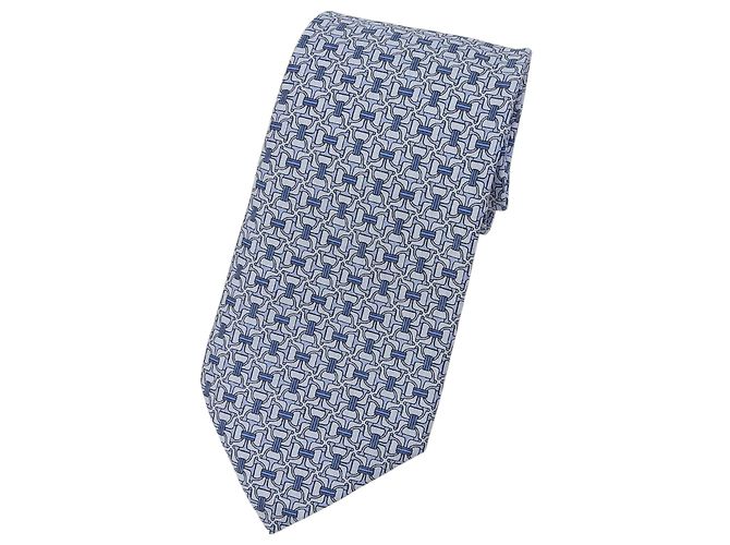 Cravatta in seta Chaine d'Ancre di Hermès Blu