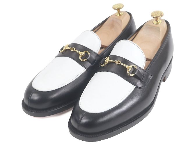Autre Marque Mocassins en cuir Tricker's Noir Blanc