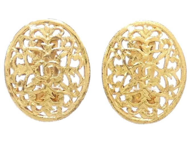 Chanel Gold Clip Ohrringe Golden